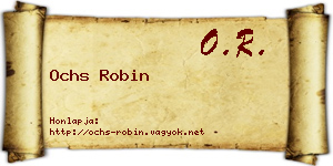 Ochs Robin névjegykártya